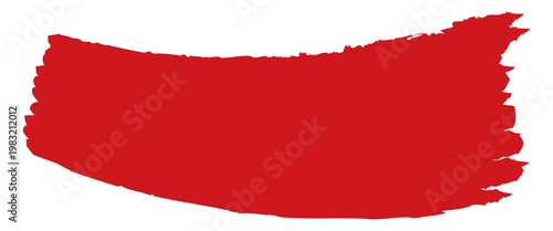Red distortion brush stroke on transparent background.
