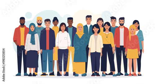 Diverse Group of People Standing Together in Unity 2.