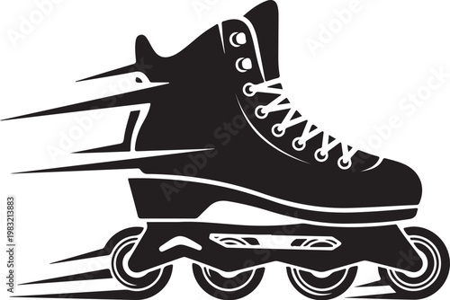 Inline Skating Shoe, Black Skate, Speed Skating, Rollerblading Icon