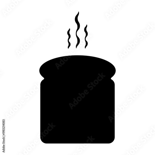 steaming toast slice silhouette icon