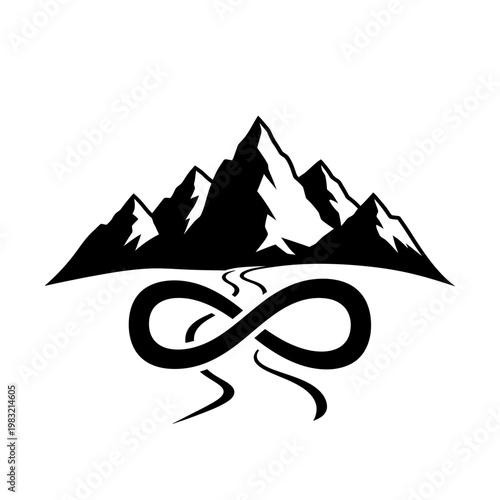 Infinity Loop Road Through Majestic Mountains, Symbolizing Journey and Endless Adventure