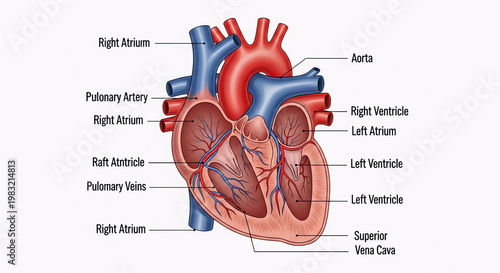Detailed Human Heart Cross Section Diagram