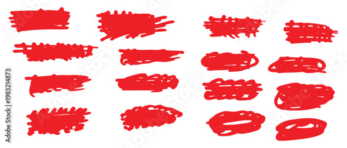 Set of red and black ink splashes and blots watercolor grunge vector illustration elements collection