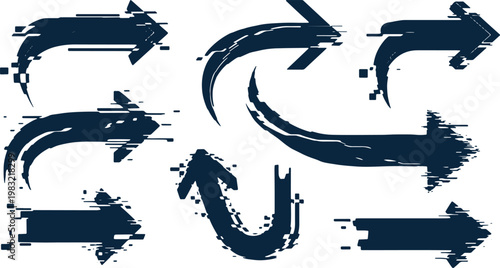 Dynamic and abstract directional arrows with various motion effects and styles