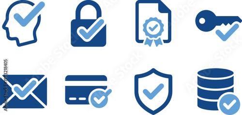Security icons set data protection privacy and authentication