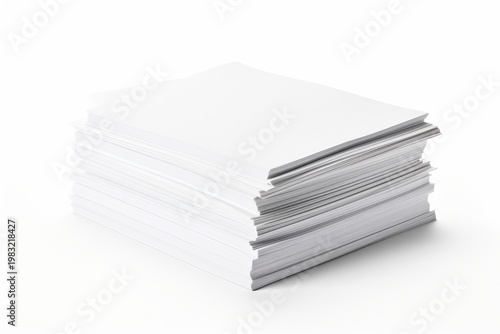 Stack of blank white a4 paper sheets creating a copy space
