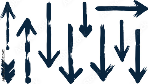 Hand-drawn directional arrows in various orientations and styles