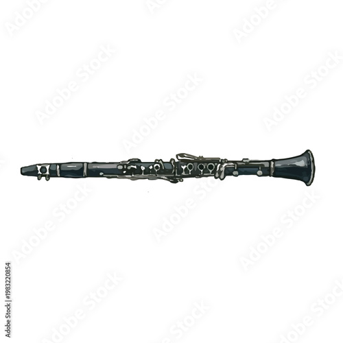 A silver flute musical instrument isolated on a clean white background representing a classical woodwind used in orchestra and jazz music