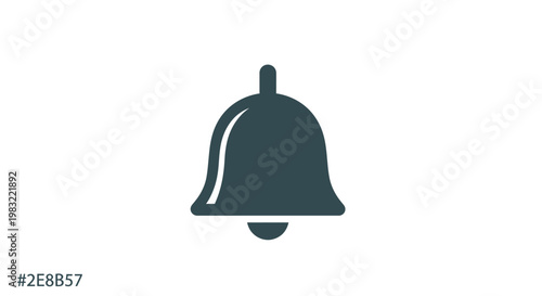 Notification Bell Icon - Alert Symbol, Simple Vector Graphic