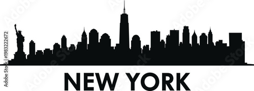 New york city skyline silhouette with text a modern urban landscape