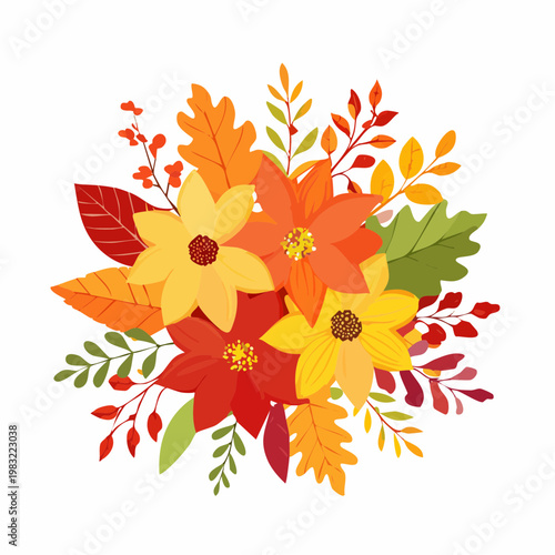 Bunter Herbststrauß mit warmen Farben