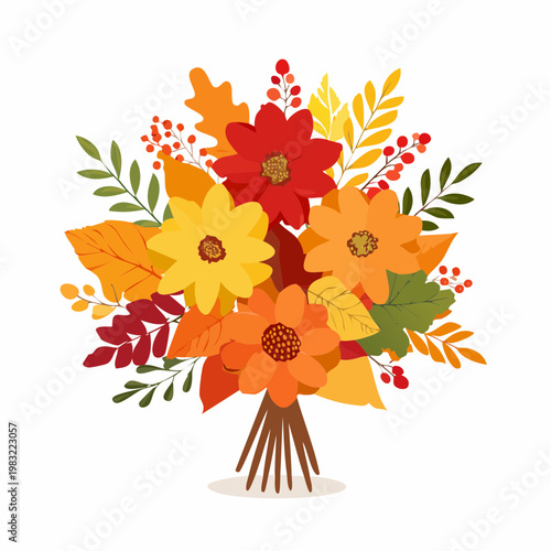 Bunter Herbststrauß mit warmen Farben