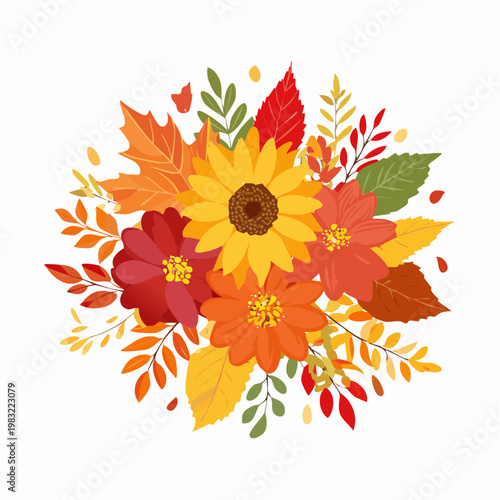 Bunter Herbststrauß mit warmen Farben