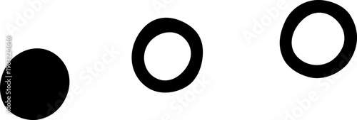 Set of Hand Drawn Black Doodle Symbols and Circular Shapes
