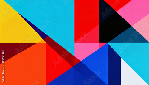 Colorful Geometric Abstract Background with Vibrant Shape Arrangement