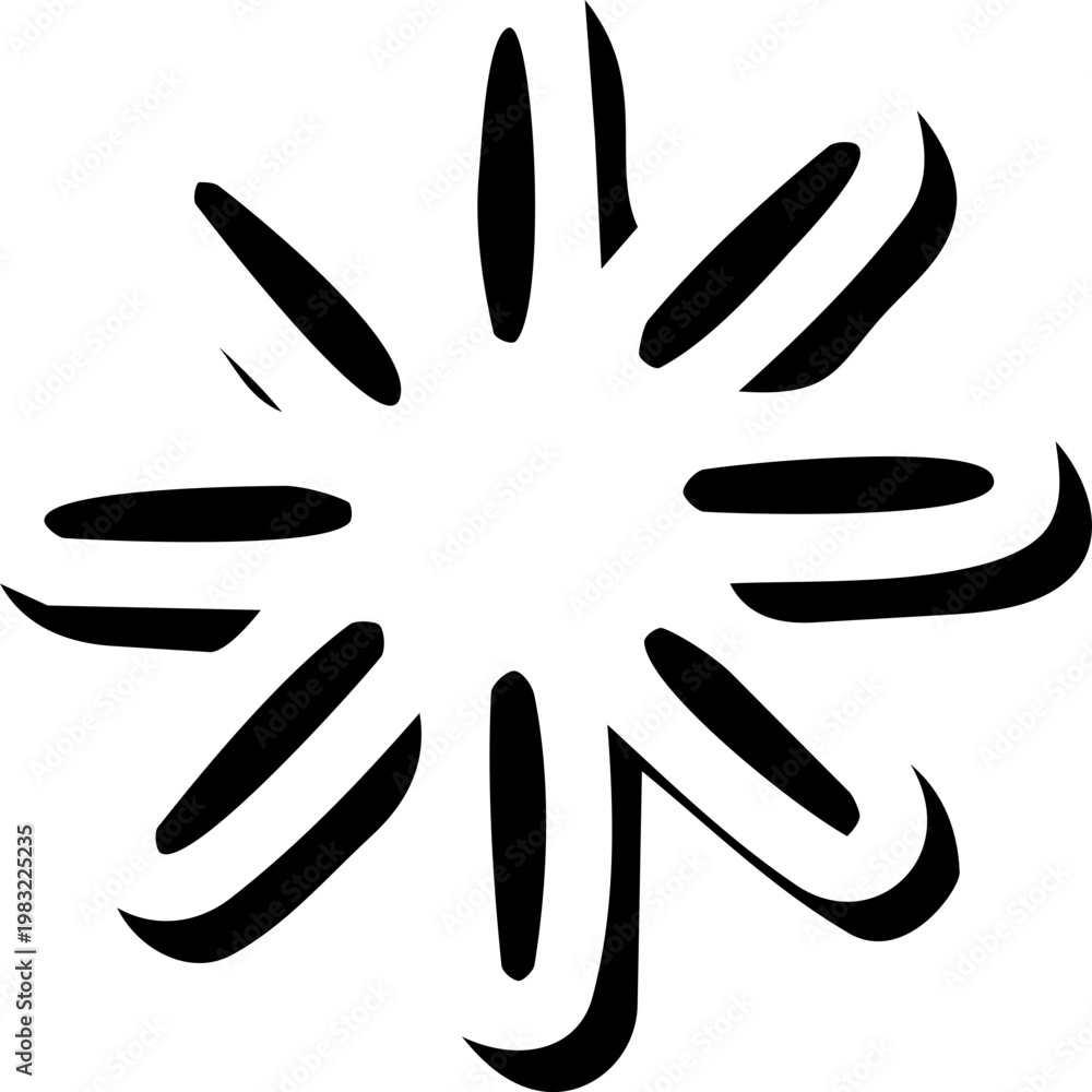 Fototapeta premium Hand Drawn Black Starburst Icon