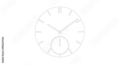 Minimalist Watch Face Outline, Timekeeping Elegance, Vector Art