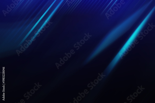 Abstract dark blue background with dynamic glowing diagonal light rays and motion lines.
