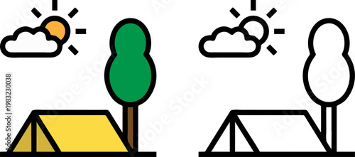 Sunny Camping Day Outdoor Landscape