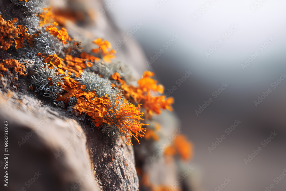 Fototapeta premium Close Up of Lichen on Rock Surface
