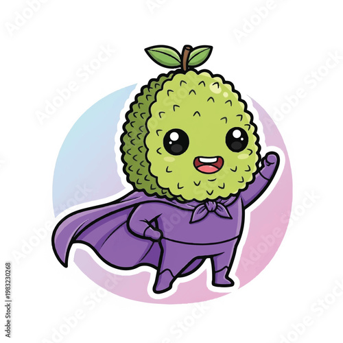 Cartoon Lychee Fruit Wearing Cape.