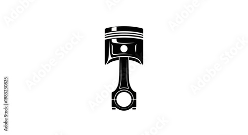 Engine Piston and Connecting Rod Icon, Automotive Mechanical Part
