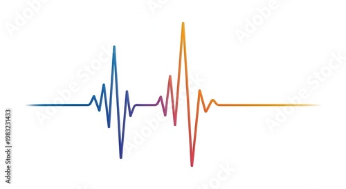 Dynamic multi-colored electrocardiogram wave symbolizing energy and digital health concepts