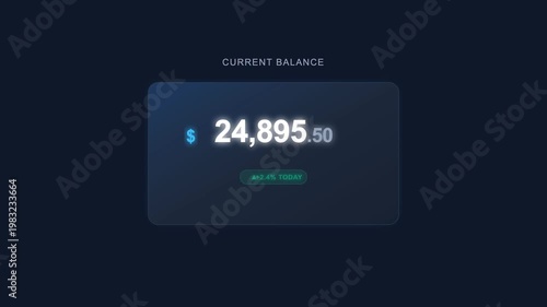 4K Animated Credit Card with Increasing Current Balance and Growth Rate