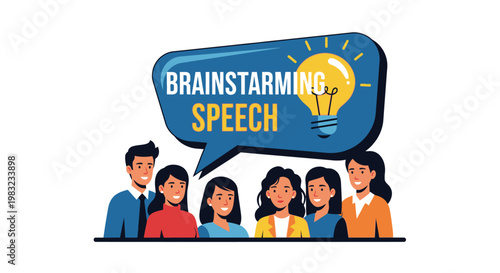 Diverse group of people brainstorming ideas.