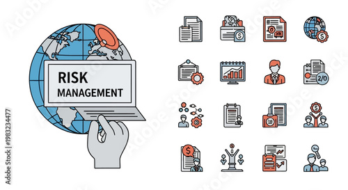 Risk management concept with global business strategy
