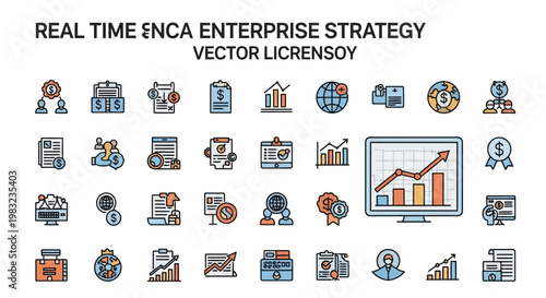 Real Time Enterprise Strategy Icons Vector Set