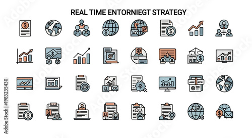Real Time Entorniegt Strategy Icons Set