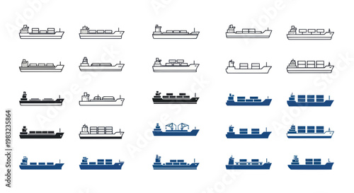 Container Ship Collection: Various Styles and Designs