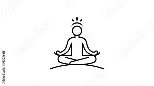 Zen Meditation Icon with Glowing Aura