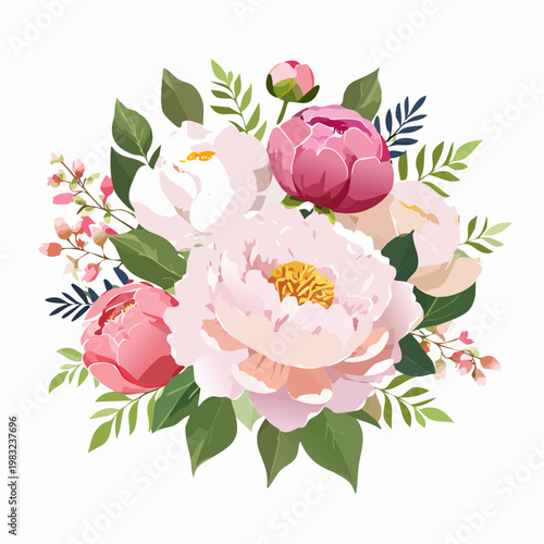 Luxuriöser Blumenstrauß mit Pfingstrosen