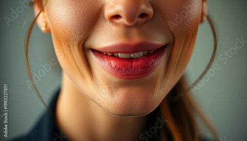 Close-up head and shoulders, elegant, subtle smile,  serene,  smile