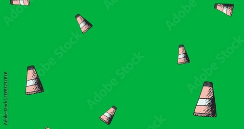 Digital animation of multiple foundation icons against black background