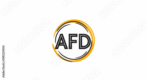 Bold black letters "AFD" inside a stylized yellow and black circle