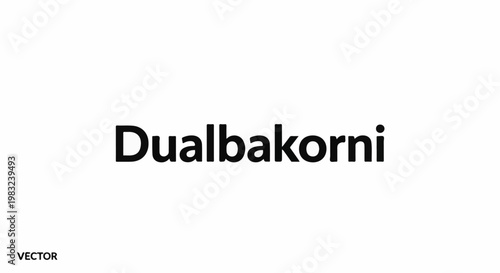 Bold black text "Dualbakorni" on a white background with "VECTOR" in the corner