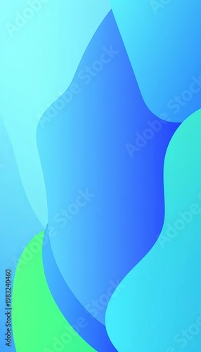 Abstract geometric shapes in a gradient of cool blues and greens, perfect for modern tech presentations,  concept,  template