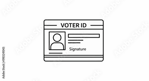 An illustration of a voter identification card with a profile picture and signature space