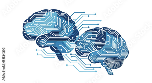 Artificial Intelligence Brain Circuitry - Digital Neural Network