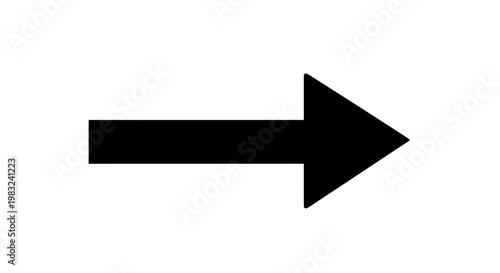 Black Arrow Sign Pointing Right on White Background