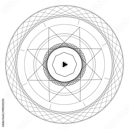 Intricate Sacred Geometry Mandala with Circular Celestial Patterns