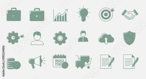 Business icons and symbols collection.