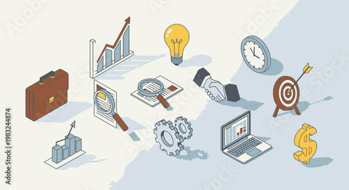 Business Finance Icons and Symbols.
