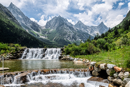 Bipenggou Scenic Area, Lixian County, Aba Tibetan and Qiang Autonomous Prefecture, Sichuan Province, China.