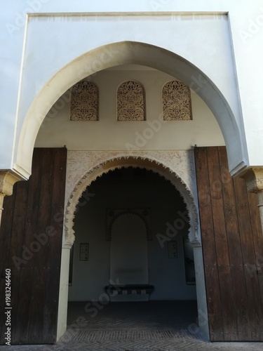 Interior arch in Alcazaba fortress, Malaga, Spain
