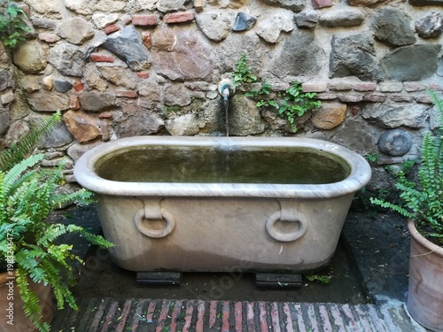 Decorative bath fountain in Alcazaba fortress, Malaga, Spain