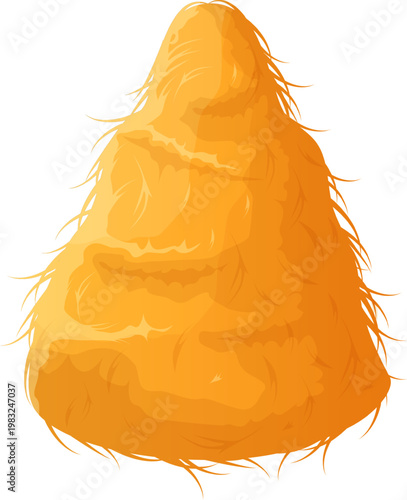 Haystack standing on a white background representing rural farming and natural agriculture